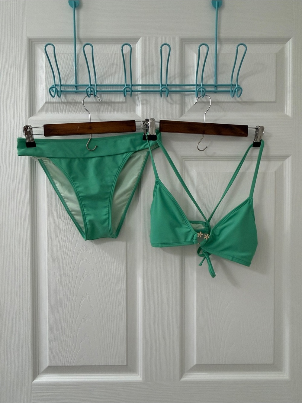 Cupshe Mint Green Tie-Front Bikini Set
